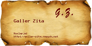 Galler Zita névjegykártya