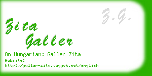 zita galler business card